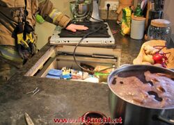 Brand/Rauch in einer Küche